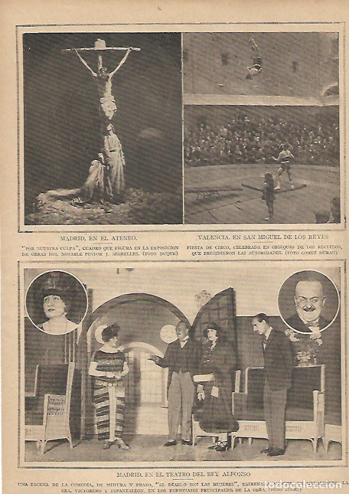 Sammelleidenschaft Papier: A&Ntilde;O 1924 RECORTE PRENSA PINTURA CUADRO POR NUESTRA CULPA EXPOSICION PINTOR SEGRELLES FOTO DUQUE