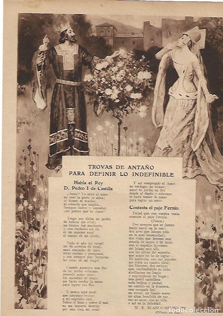 Collecting paper: A&Ntilde;O 1924 RECORTE PRENSA POESIA TROVAS ANTA&Ntilde;O PARA DEFINIR LO INDEFINIBLE BLANCO BELMONTE DIBUJO ESPI