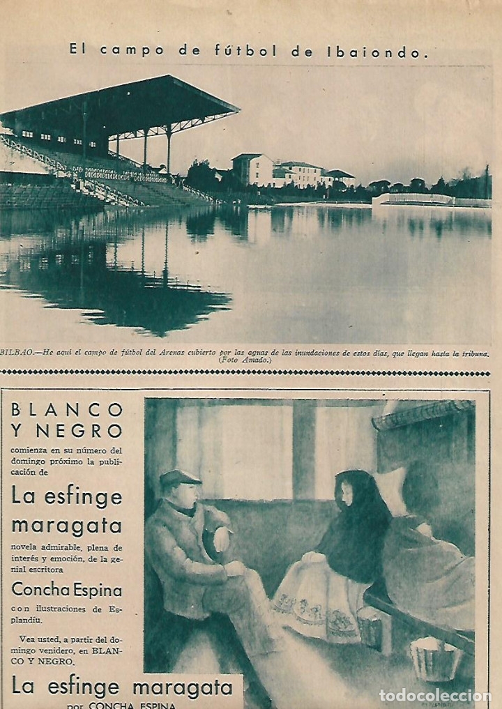 Collecting paper: A&Ntilde;O 1933 RECORTE PRENSA BILBAO INUNDACION CAMPO DE FUTOL DE IBAIONDO