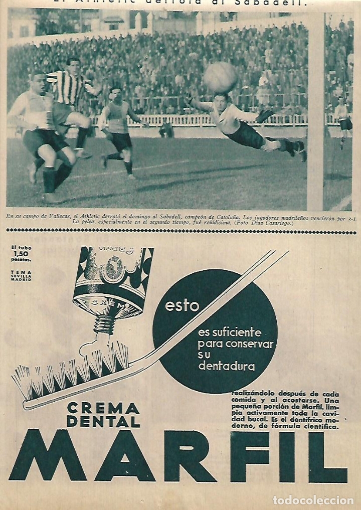 Collecting paper: A&Ntilde;O 1933 RECORTE PRENSA PUBLICIDAD CREMA DENTAL MARFIL DENTIFRICO