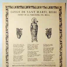 Coleccionismo: GOIGS EN LLAR DEL GLORIÓS SANT MARTÍ, BISBE - BARCELONA 1961