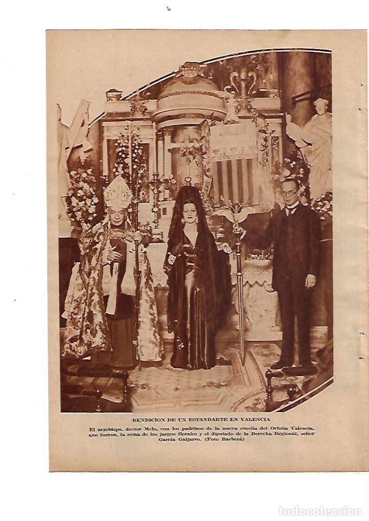 Collectionnisme: A&Ntilde;O 1934 RECORTE PRENSA VALENCIA BENDICION NUEVO ESTANDARTE ORFEON VALENCIA