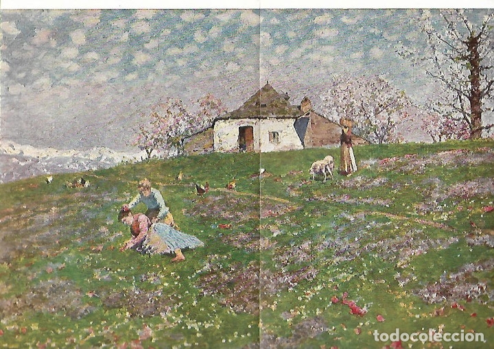 Collezionismo: A&Ntilde;O 1905 PINTURA DIBUJO LAMINA REPRODUCCION PRIMAVERA EN LOS PIRINEOS POR AVENDA&Ntilde;O RECORTE PRENSA