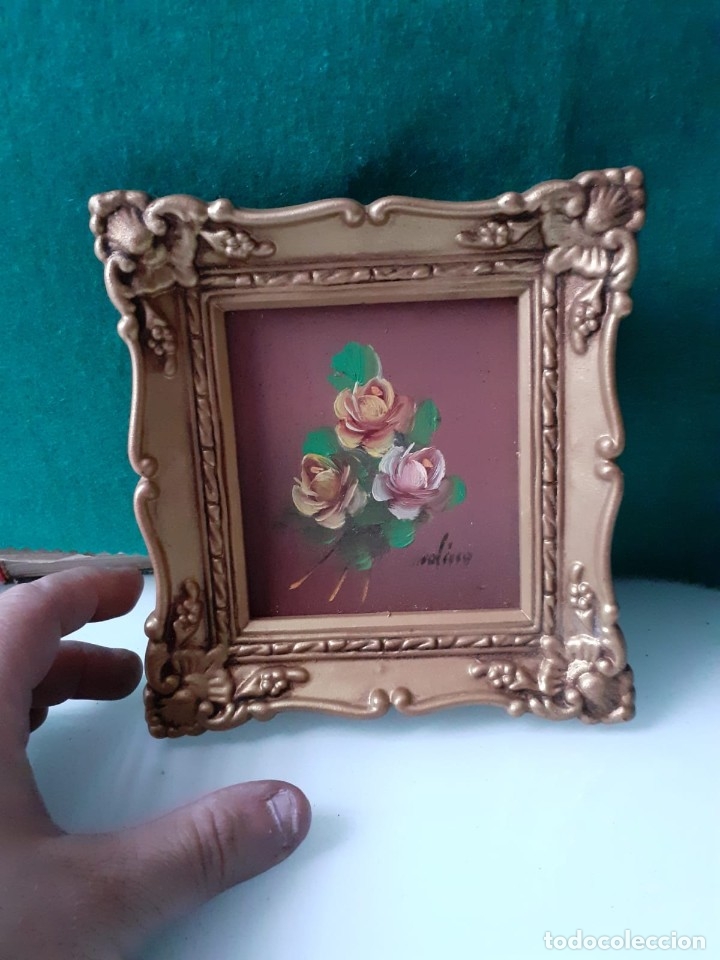 Coleccionismo: Cuadro enmarcado flores - Foto 1