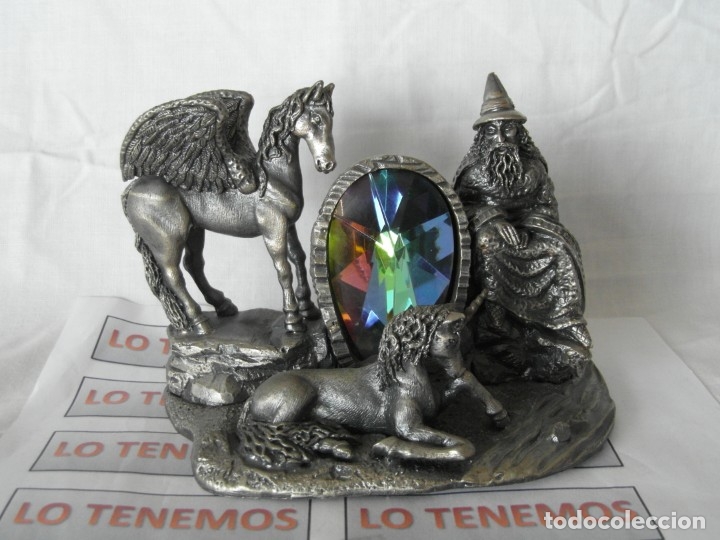 Coleccionismo: figura de metal con piedra,brujo unicornio pegado,Mark Tocker 3324 wapw uk