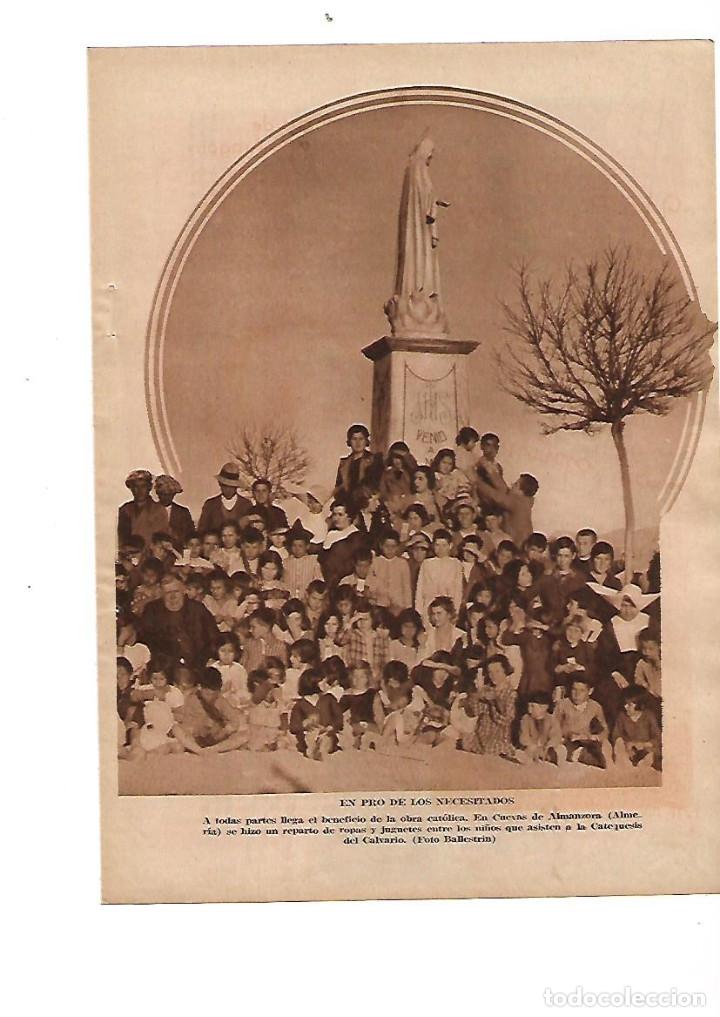 Coleccionismo: A&Ntilde;O 1935 RECORTE PRENSA CUEVAS DE ALMANZORA ALMERIA REPARTO JUGUETES ROPA NI&Ntilde;OS CATEQUESIS CALVARIO
