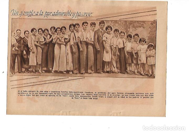Collezionismo: A&Ntilde;O 1935 RECORTE PRENSA FAMILIA NUMEROSA ITALO AMERICANA MIKE LATORRA 19 HIJOS EJEMPLO A IMITAR