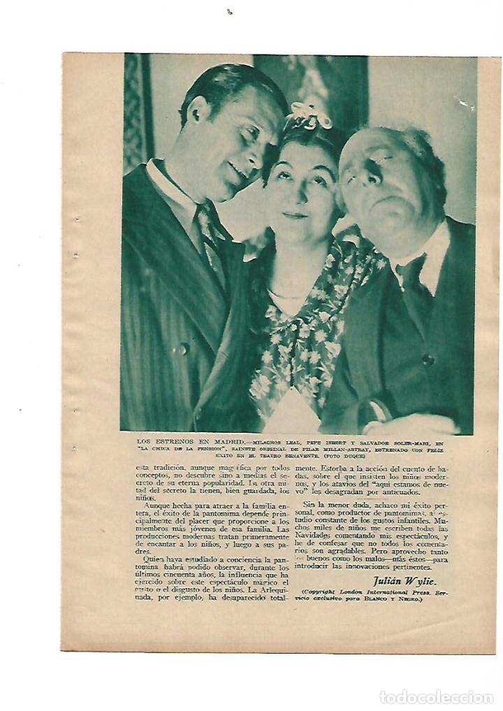 Collezionismo: A&Ntilde;O 1935 RECORTE PRENSA TEATRO MILAGROS LEAL PEPE ISBERT SALVADOR SOLER MARI LA CHICA DE LA PENSION