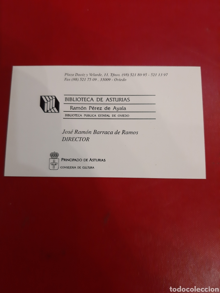 Collezionismo: Biblioteca Asturias Tarjeta Visita director