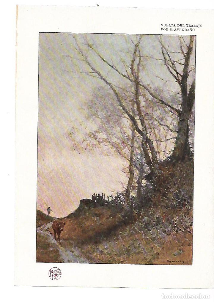 Collezionismo: A&Ntilde;O 1905 RECORTE PRENSA PINTURA DIBUJO LAMINA REPRODUCCION VUELTA DEL TRABAJO POR AVENDA&Ntilde;O