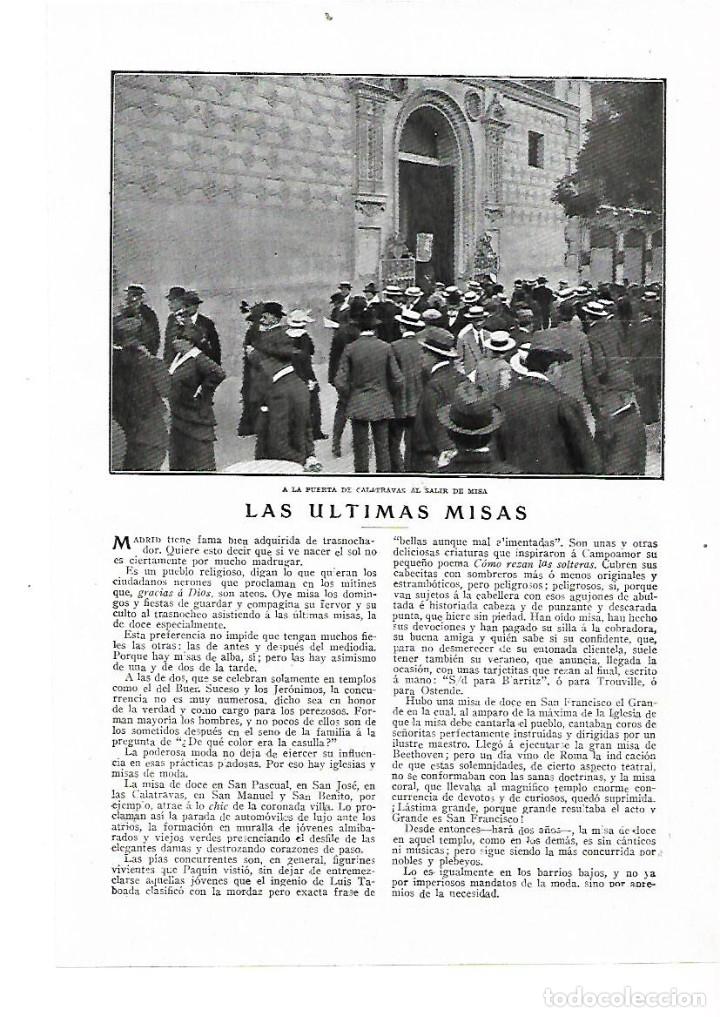 Collecting paper: A&Ntilde;O 1914 MADRID COSTUMBRES SALIDA DE MISA IGLESIA LAS CALATRAVAS SAN JOSE SAN ANDRES LA PALOMA
