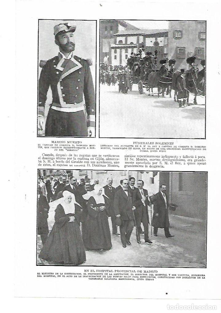 Collecting paper: A&Ntilde;O 1914 RECORTE PRENSA MUERTE ENTIERRO DOMINGO MONTES GIJON GENERAL CORBETA MARINA EJERCITO