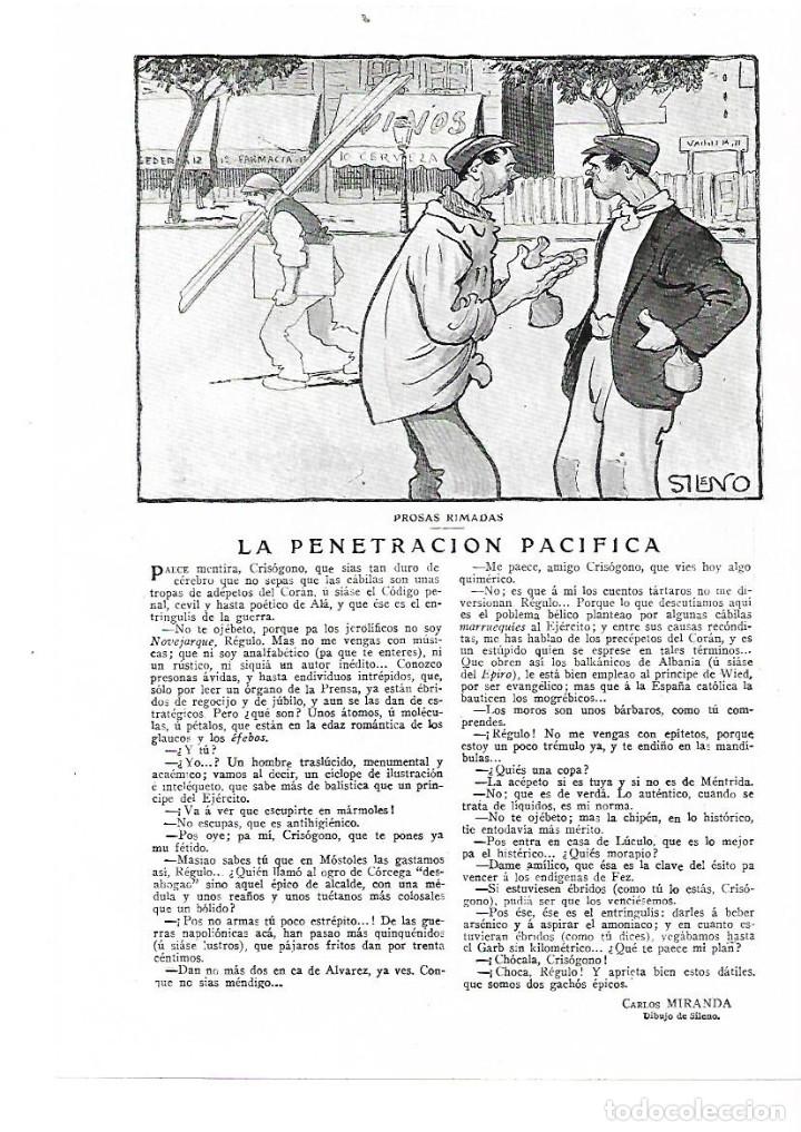 Collezionismo: A&Ntilde;O 1914 RECORTE PRENSA RELATO CORTO LA PENETRACION PACIFICA CARLOS MIRANDA DIBUJO SILENO PROSA