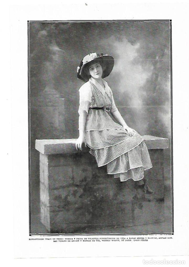 Coleccionismo: A&Ntilde;O 1914 RECORTE PRENSA MODA MUJER TRAJE DE PASEO MODELO WORTH DE PARIS FOTO FELIX