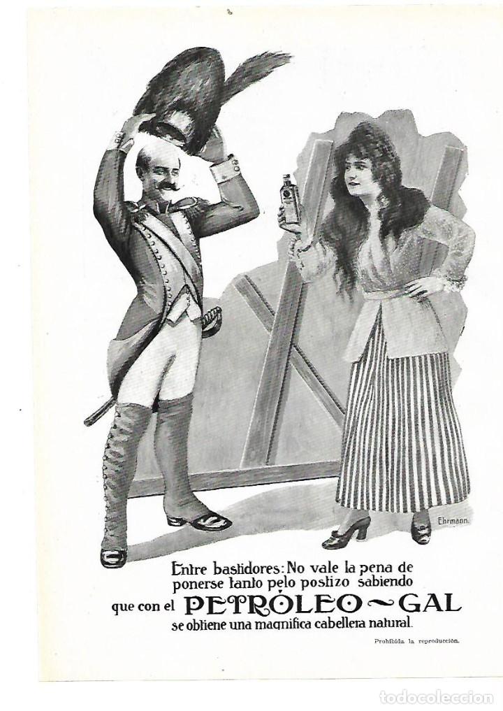Collezionismo: A&Ntilde;O 1914 RECORTE PRENSA PUBLICIDAD PETROLEO GAL PARA EL CABELLO DIBUJO EHRMANN
