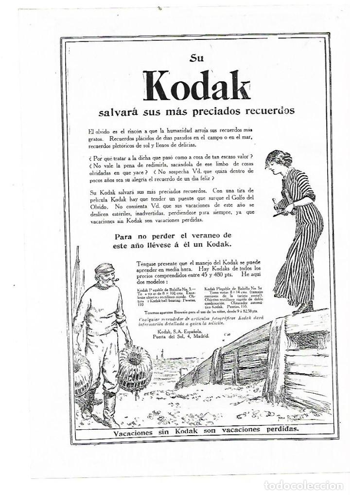 Collezionismo: A&Ntilde;O 1914 RECORTE PRENSA PUBLICIDAD KODAK FOTOGRAFIA FOTOS CAMARA FOTOGRAFICA