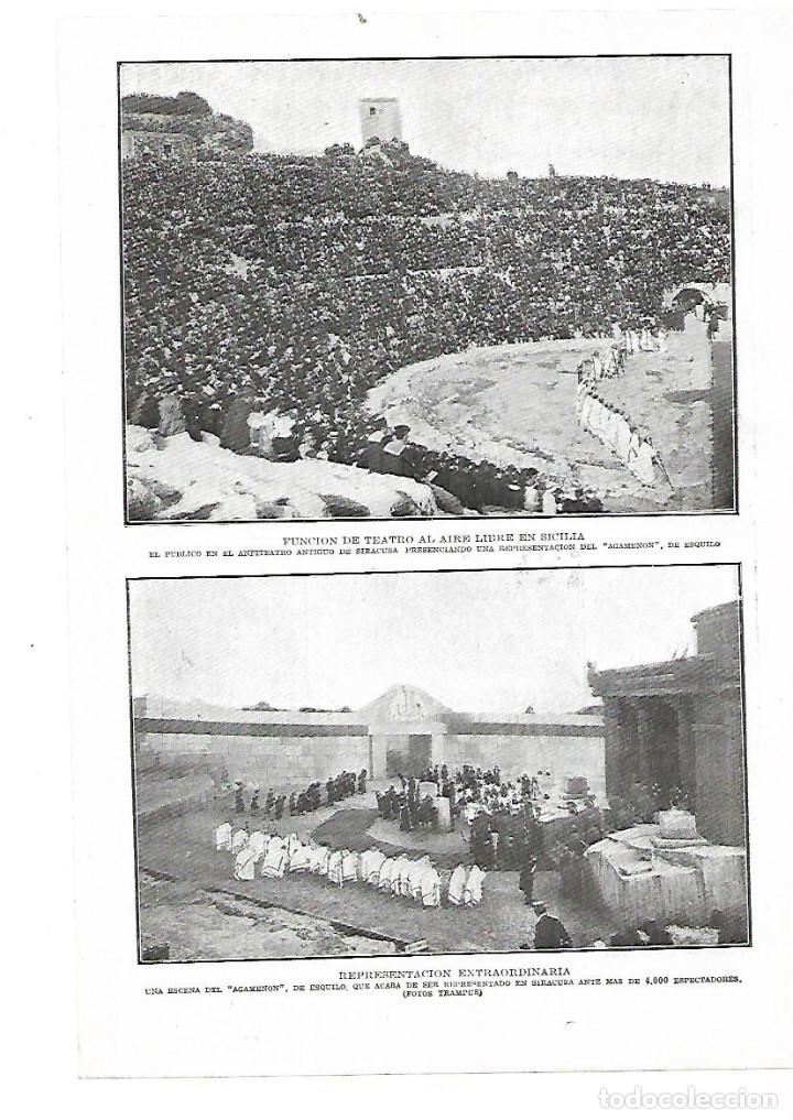 Collezionismo: A&Ntilde;O 1914 RECORTE PRENSA ITALIA SIRACUSA ANFITEATRO REPRESENTACION TEATRO AIRE LIBRE AGAMENON