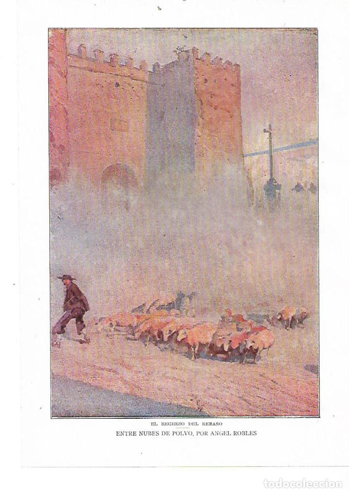 Collezionismo: A&Ntilde;O 1914 RECORTE PRENSA PINTURA LAMINA DIBUJO REPRODUCCION REGRESO REBA&Ntilde;O NUBES POLVO ANGEL ROBLES