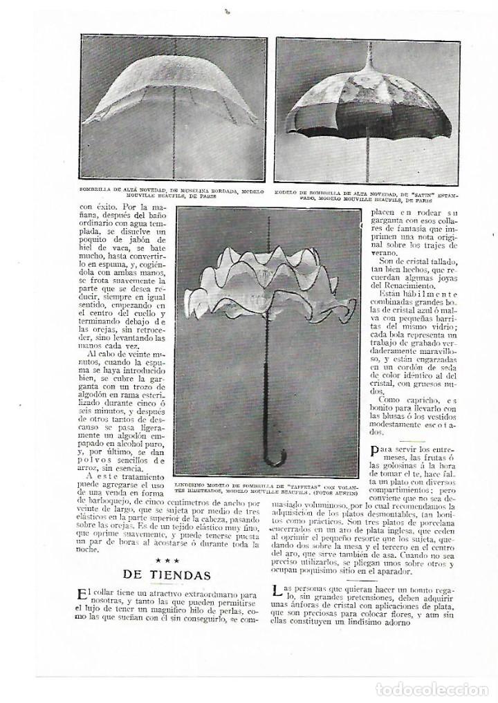 Collezionismo: A&Ntilde;O 914 RECORTE PRENSA MODA MUJER COMPLEMENTOS PARAGUAS MODELO MOUVILLE BEAUFILS PARIS