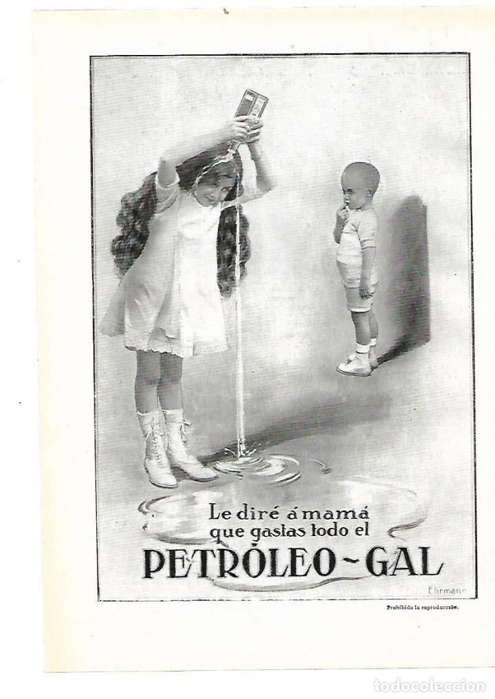 Colecionismo: A&Ntilde;O 1914 RECORTE PRENSA PUBLICIDAD PETROLEO GAL PARA EL CABELLO