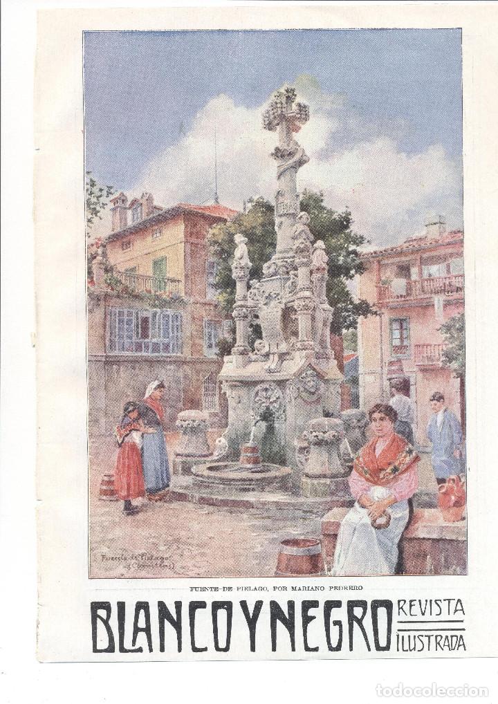 Collectionnisme: A&Ntilde;O 1914 RECORTE PRENSA PINTURA DIBUJO LAMINA FUENTE DE PIELAGO COMILLAS POR MARIANO PEDRERO