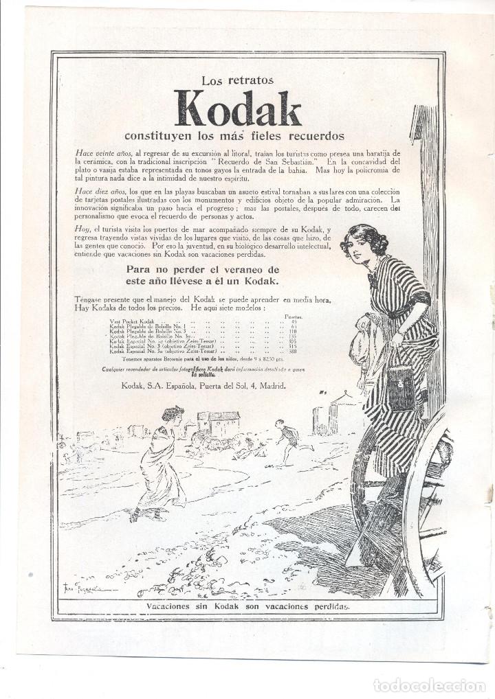 Colecionismo: A&Ntilde;O 1914 RECORTE PRENSA PUBLICIDAD KODAK FOTOS FOTOGRAFIA CAMARA FOTOGRAFICA