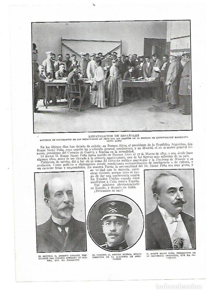 Collezionismo: 1914 RECORTE PRENSA IRUN REPATRIACION ESPA&Ntilde;OLES REVISION DOCUMENTOS BRIGADA INVESTIGACION MADRILE&Ntilde;A