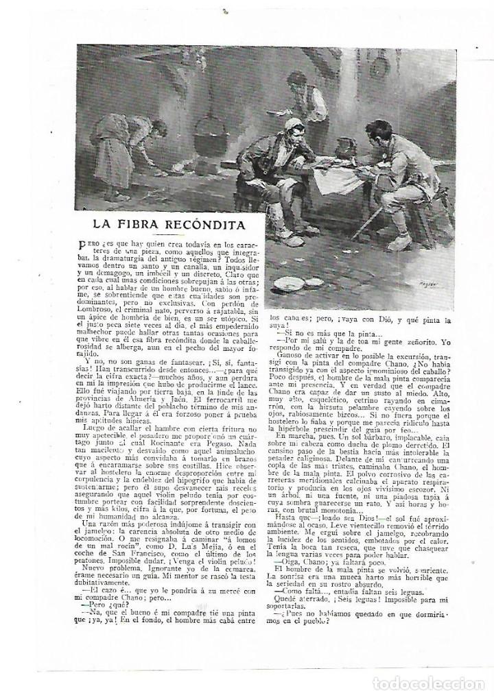 Colecionismo: A&Ntilde;O 1914 RECORTE PRENSA RELATO CORTO LA FIBRA RECONDITA AUGUSTO MARTINEZ OLMEDILLA DIBUJO REGIDOR