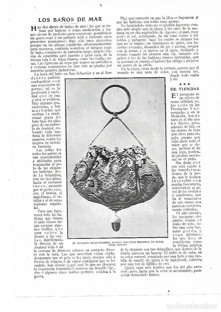 Colecionismo: A&Ntilde;O 1914 RECORTE PRENSA MODA MUJER COMPLEMENTOS BOLSO PULSERA MODELO MOUVILLE BEAUFILS PARIS