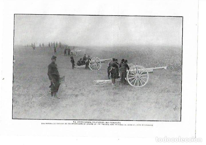 Coleccionismo: A&Ntilde;O 1914 RECORTE PRENSA GUERRA MUNDIAL FRANCIA EJERCITO ARTILLERIA BATERIA CA&Ntilde;ONES ARMAS