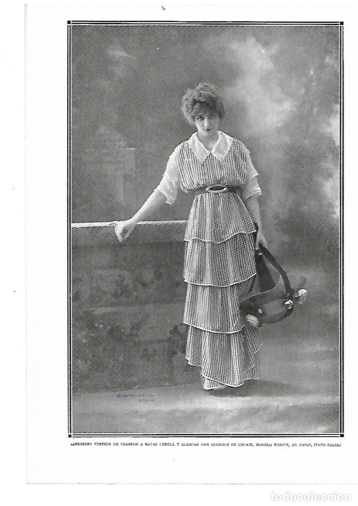Collezionismo: A&Ntilde;O 1914 RECORTE PRENSA MODA MUJER VESTIDO DE CRESPON MODELO WORTH DE PARIS