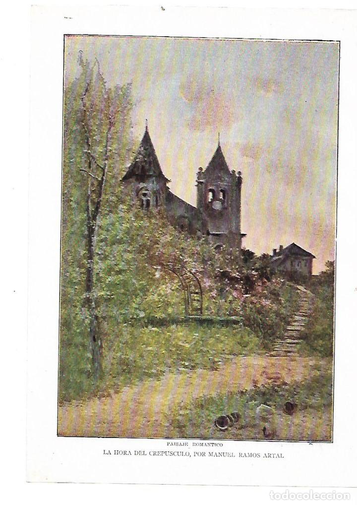 Collecting paper: A&Ntilde;O 1914 RECORTE PRENSA PINTURA LAMINA DIBUJO REPRODUCCION LA HORA DEL CREPUSCULO MANUEL RAMOS ARTAL