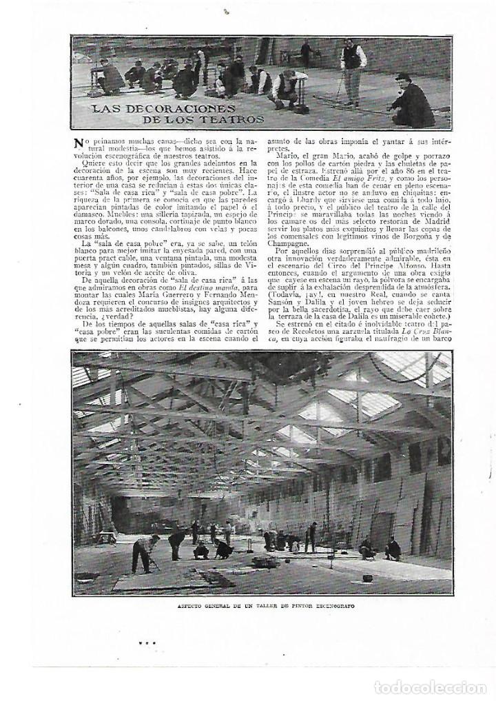 Colecionismo: A&Ntilde;O 1914 RECORTE PRENSA ESCENOGRAFIA LOS DECORADOS DE LOS TEATROS TALLER PINTOR ESCENOGRAFO