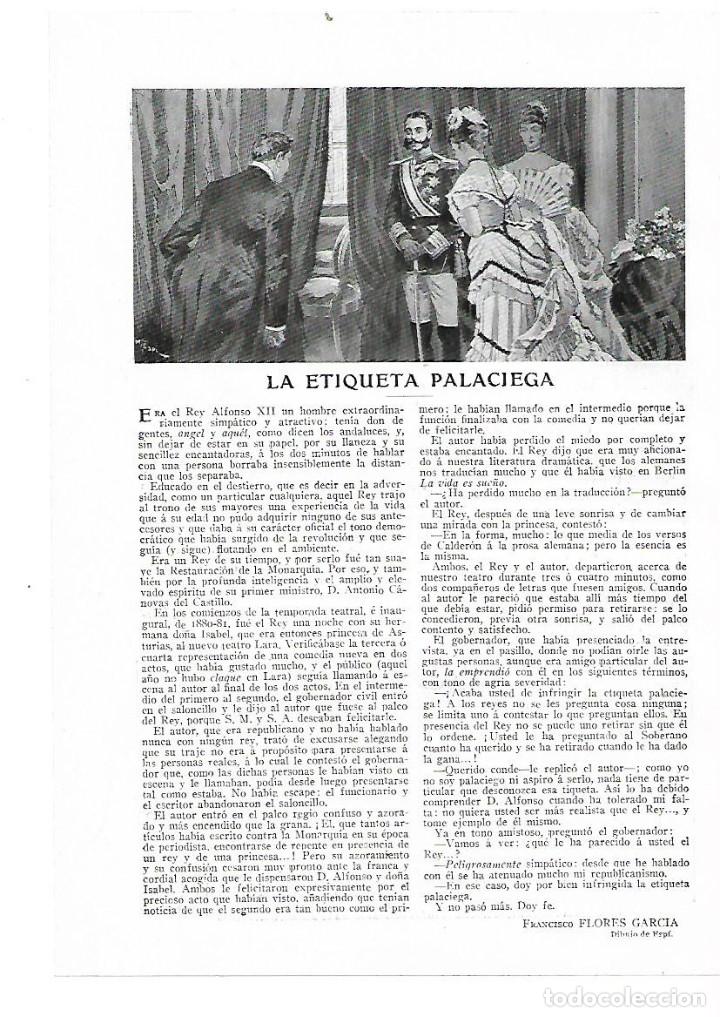Colecionismo: A&Ntilde;O 1914 RECORTE PRENSA RELATO CORTO LA ETIQUETA PALACIEGA FRANCISCO FLORES GARCIA DIBUJO ESPI