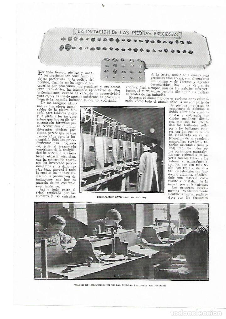 Collezionismo: A&Ntilde;O 1914 RECORTE PRENSA IMITACION PIEDRAS PRECIOSAS FABRICACION ARTIFICIAL ZAFIROS DIAMANTES MOISSAN