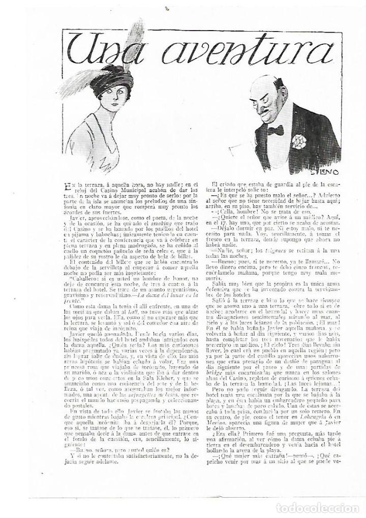 Collezionismo: A&Ntilde;O 1914 RECORTE PRENSA RELATO CORTO UNA AVENTURA POR JOAQUIN BELDA DIBUJO DE SILENO