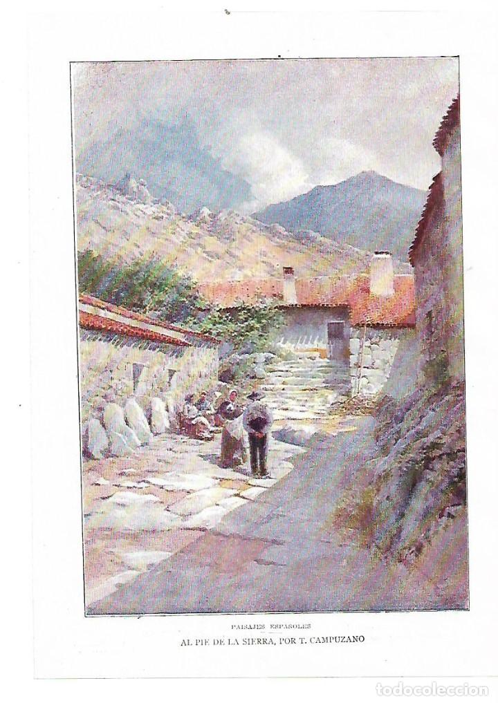 Sammelleidenschaft Papier: A&Ntilde;O 1914 RECORTE PRENSA PINTURA DIBUJO REPRODUCCION AL PIE DE LA SIERRA POR CAMPUZANO