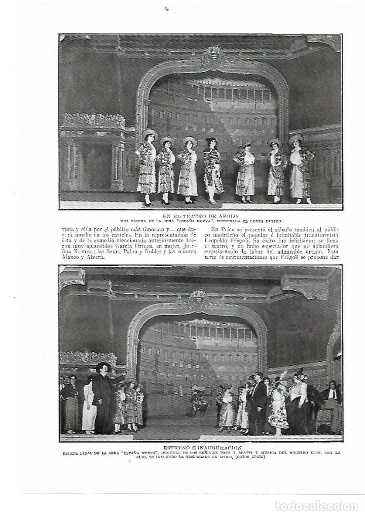 Collezionismo: A&Ntilde;O 1914 RECORTE PRENSA TEATRO APOLO OBRA ESPA&Ntilde;A NUEVA PASO ABATTI MUSICA MAESTRO LLEO INAUGURACION