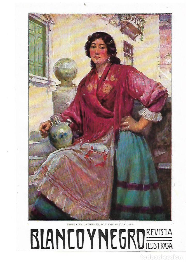 Collectionnisme: A&Ntilde;O 1914 RECORTE PRENSA PINTURA DIBUJO REPRODUCCION ESPERA EN LA FUENTE JOSE GARCIA LARA
