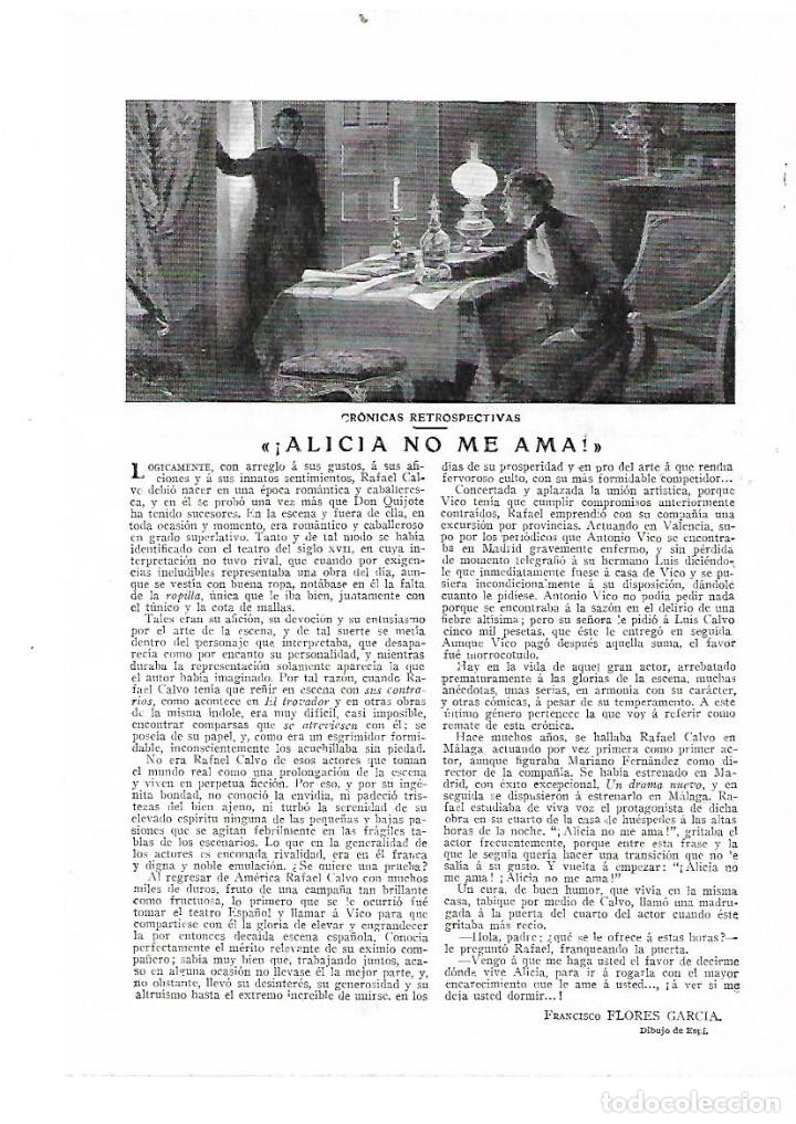 Colecionismo: A&Ntilde;O 1914 RECORTE PRENSA RELATO CORTO ALICIA NO ME AMA FRANCISCO FLORES GARCIA DIBUJO DE ESPI