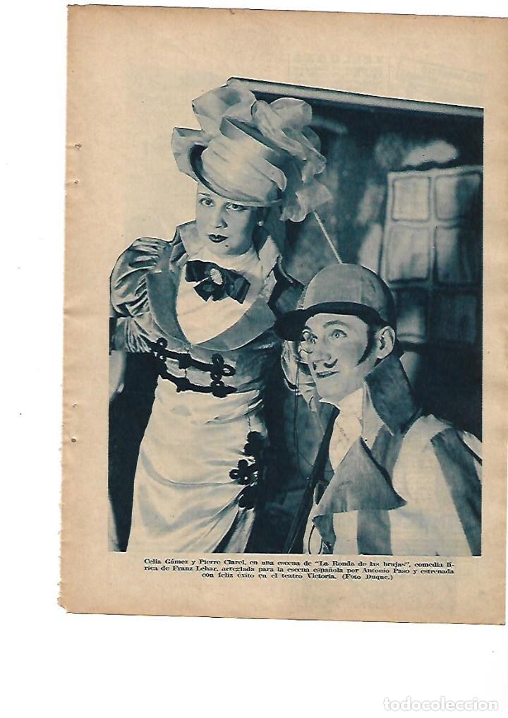 Sammelleidenschaft Papier: A&Ntilde;O 1934 RECORTE PRENSA TEATRO VICTORIA CELIA GAMEZ PIERRE CLAREL LA RONDA DE LAS BRUJAS OBRA