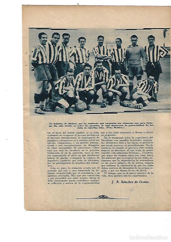 Collecting paper: A&Ntilde;O 1934 RECORTE PRENSA DEPORTES FUTBOL EQUIPO ATHLETICO DE MADRID EN CANARIAS
