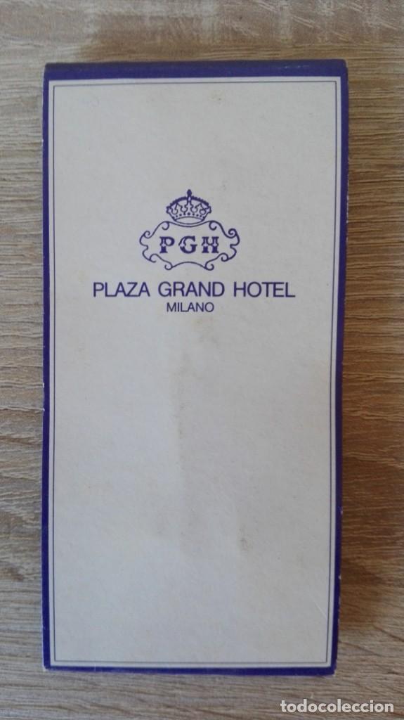 Coleccionismo: SOUVENIR PLAZA GRAND HOTEL DE MILANO(ITALIA) DE LOS A&Ntilde;OS 80.ENCARTE CORTES&Iacute;A HOTEL SIN ABRIR.