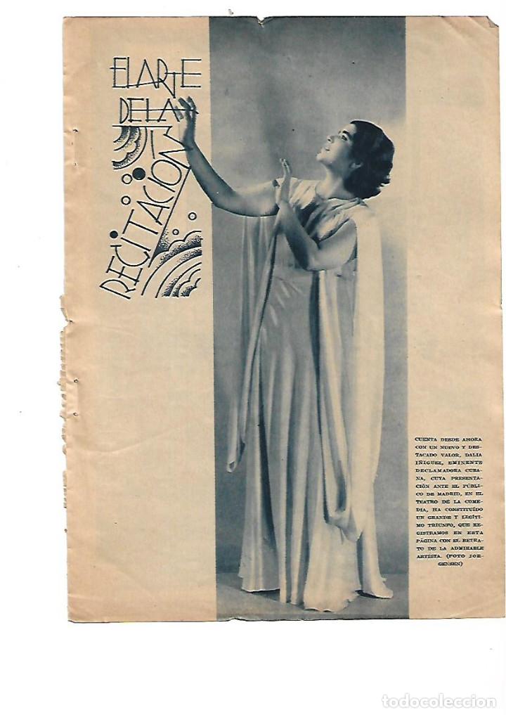 Coleccionismo: A&Ntilde;O 1934 RECORTE PRENSA ARTE RECITACION DALIA I&Ntilde;IGUEZ ARTISTA CUBANA EN EL TEATRO DE LA COMEDIA