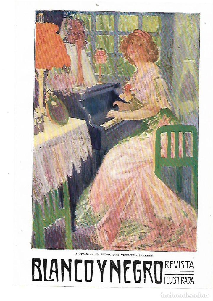 Collectionnisme: A&Ntilde;O 1914 RECORTE PRENSA PINTURA DIBUJO REPRODUCCION ALIVIANDO EL TEDIO POR VICENTE CARRERES