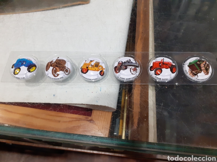 Coleccionismo: Juego de chapas de cava Juan sard&aacute; tractores