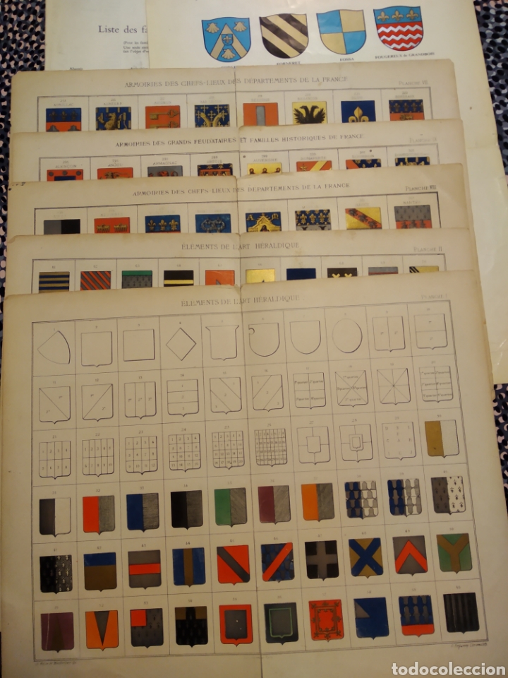Collecting paper: Armer&iacute;as de los grandes feudatarios y elementos her&aacute;ldicos Francia. Planchas I, II, VII, VIII y IX