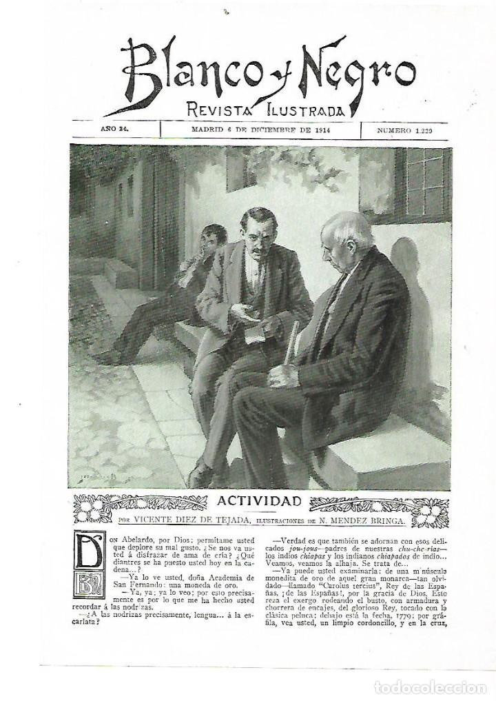 Colecionismo: A&Ntilde;O 1914 RECORTE PRENSA RELATO CORTO ACTIVIDAD VICENTE DIEZ DE TEJADA DIBUJO MENDEZ BRINGA