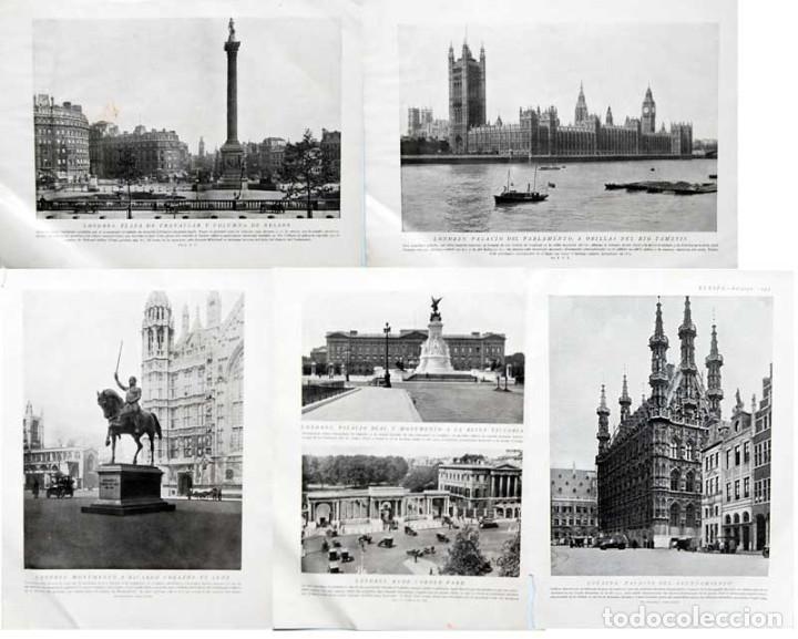 Coleccionismo: Lote de 3 l&aacute;minas de Londres y Lovaina de principios del siglo XX pertenecientes a Geograf&iacute;a Univers