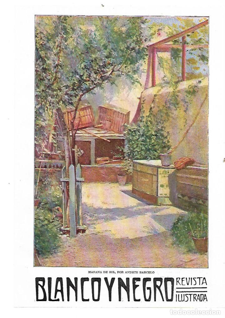 Coleccionismo: A&Ntilde;O 1914 RECORTE PRENSA PINTURA DIBUJO REPRODUCCION MA&Ntilde;ANA DE SOL POR ANDRES BARCELO